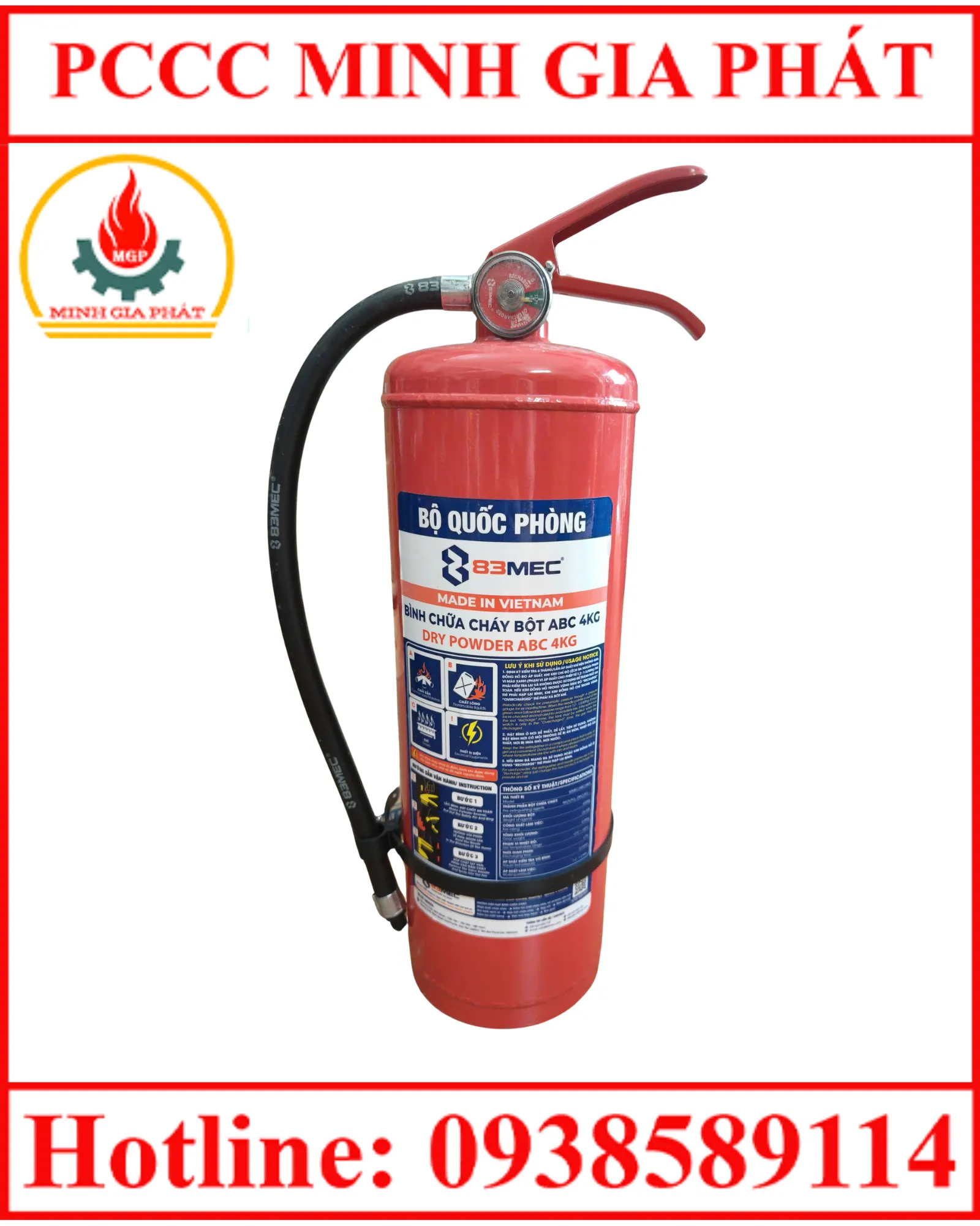 BÌNH CHỮA CHÁY XÁCH TAY BỘT 4KG (VICTORY VN)
