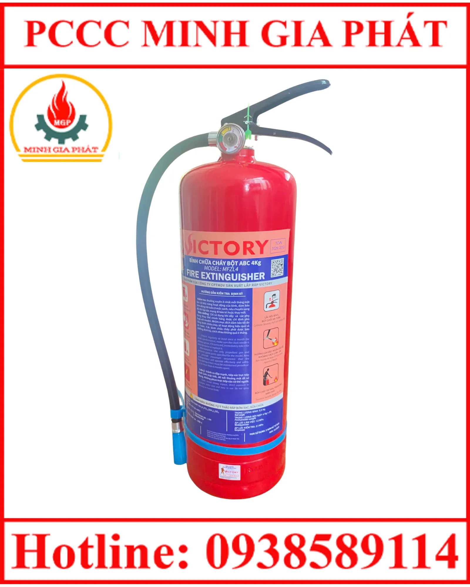 BÌNH CHỮA CHÁY XÁCH TAY BỘT 4KG (VICTORY VN)